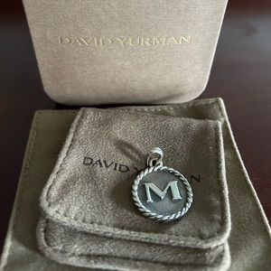 David Yurman Solid Sterling Silver Initial “M” Round Pendant